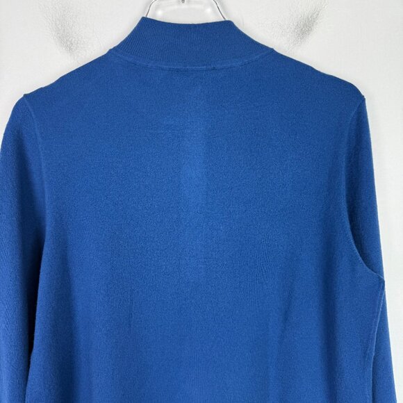 NWT Chico's Zenergy Luxe Ballchain Cashmere Blend Half Zip Sweater Blue Medium M - Picture 11 of 12
